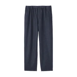 Discount Muji Pantalon coupe confortable en denim lavé pour homme ‐ Indigo
