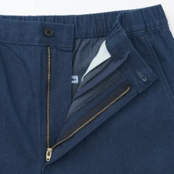 Discount Muji Pantalon coupe confortable en denim lavé pour homme ‐ Indigo