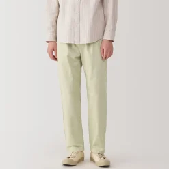 Hot Muji Pantalon coupe confortable en coton lavé pour homme