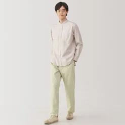 Hot Muji Pantalon coupe confortable en coton lavé pour homme