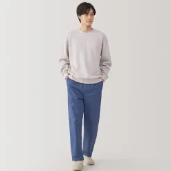 Hot Muji Pantalon coupe confortable en coton lavé pour homme