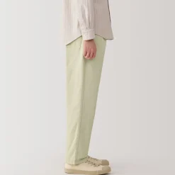 Hot Muji Pantalon coupe confortable en coton lavé pour homme