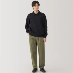 Hot Muji Pantalon coupe confortable en coton lavé pour homme