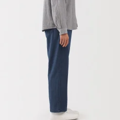 Hot Muji Pantalon coupe confortable en denim de coton pour femme