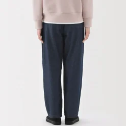 Hot Muji Pantalon coupe confortable en denim de coton pour femme