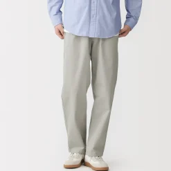 Muji Pantalon coupe confortable en coton lavé pour homme