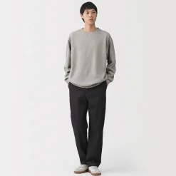 Discount Muji Pantalon coupe confortable en denim lavé pour homme ‐ Noir