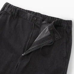 Discount Muji Pantalon coupe confortable en denim lavé pour homme ‐ Noir