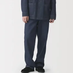 New Muji Pantalon coupe large en denim et kapok mélangé pour homme