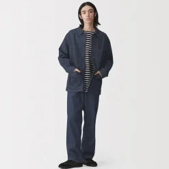 New Muji Pantalon coupe large en denim et kapok mélangé pour homme