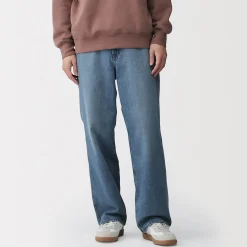 New Muji Pantalon coupe large en denim et kapok mélangé pour homme