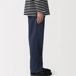 New Muji Pantalon coupe large en denim et kapok mélangé pour homme