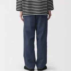 New Muji Pantalon coupe large en denim et kapok mélangé pour homme