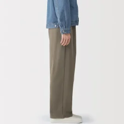Discount Muji Pantalon de jogging à ourlet ouvert et à double tricot pour homme