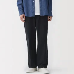 New Muji Pantalon extensible dans les deux sens à taille élastiquée pour homme