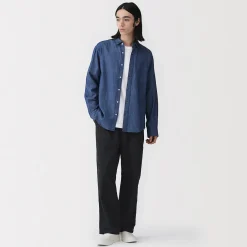New Muji Pantalon extensible dans les deux sens à taille élastiquée pour homme