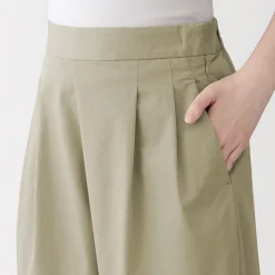 Online Muji Pantalon fuselé à jambes larges en sergé de coton mélangé pour femme