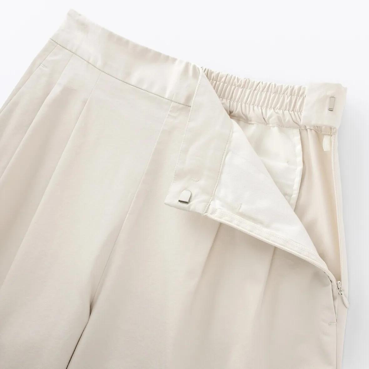 Online Muji Pantalon fuselé à jambes larges en sergé de coton mélangé pour femme