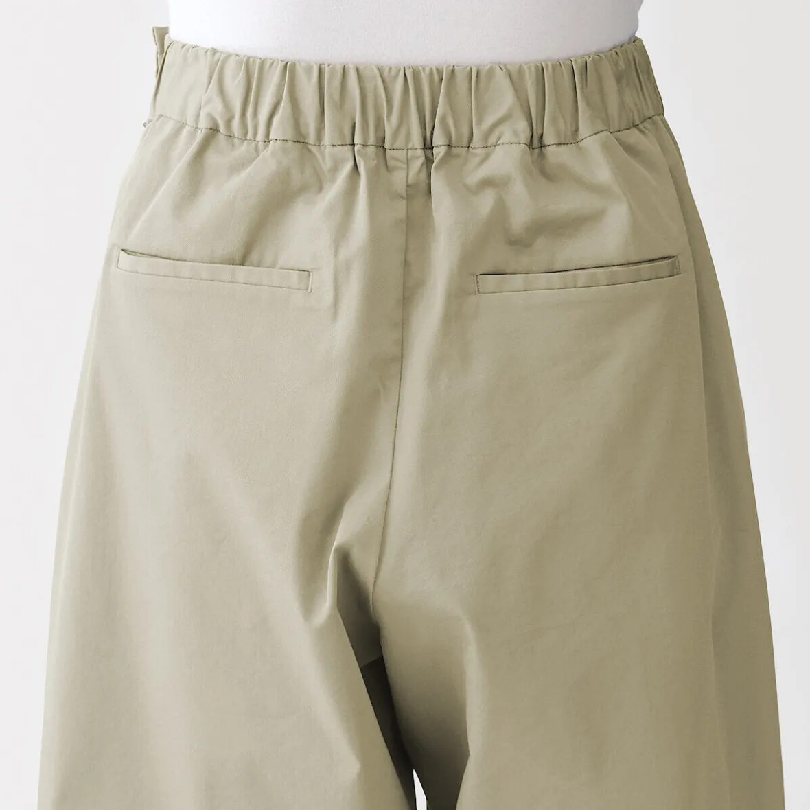 Online Muji Pantalon fuselé à jambes larges en sergé de coton mélangé pour femme