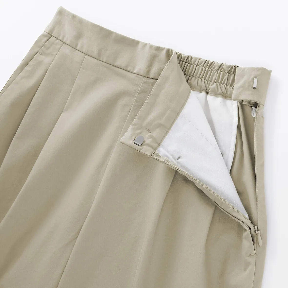 Online Muji Pantalon fuselé à jambes larges en sergé de coton mélangé pour femme