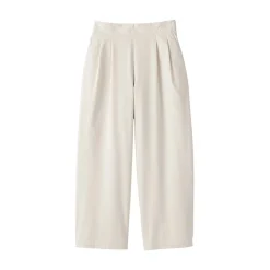 Online Muji Pantalon fuselé à jambes larges en sergé de coton mélangé pour femme