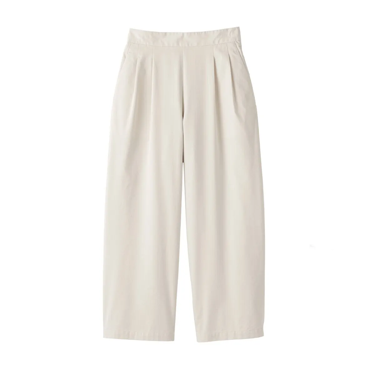 Online Muji Pantalon fuselé à jambes larges en sergé de coton mélangé pour femme