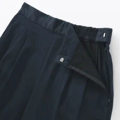 Online Muji Pantalon fuselé à jambes larges en sergé de coton mélangé pour femme