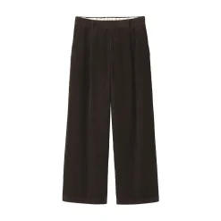 Clearance Muji Pantalon large à plis en velours côtelé mélangé kapok pour femme