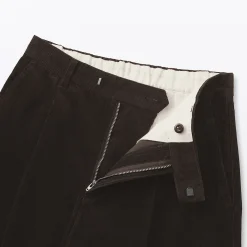 Clearance Muji Pantalon large à plis en velours côtelé mélangé kapok pour femme