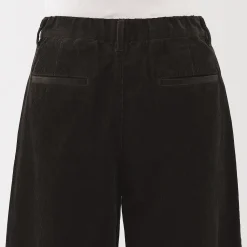 Clearance Muji Pantalon large à plis en velours côtelé mélangé kapok pour femme