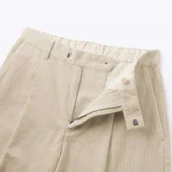 Clearance Muji Pantalon large à plis en velours côtelé mélangé kapok pour femme