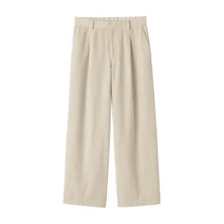 Clearance Muji Pantalon large à plis en velours côtelé mélangé kapok pour femme