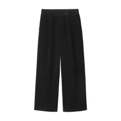 Clearance Muji Pantalon large à plis en velours côtelé mélangé kapok pour femme