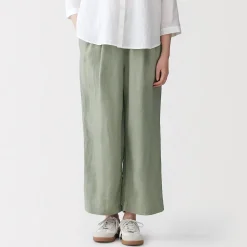 Discount Muji Pantalon large en lin lavé pour femme