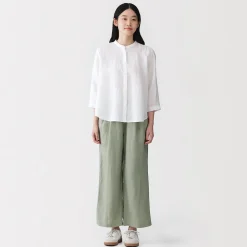 Discount Muji Pantalon large en lin lavé pour femme