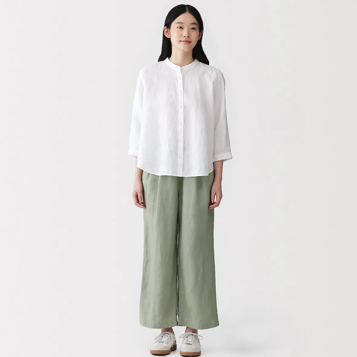 Discount Muji Pantalon large en lin lavé pour femme