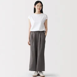 Discount Muji Pantalon large en lin lavé pour femme