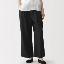 Discount Muji Pantalon large en lin lavé pour femme