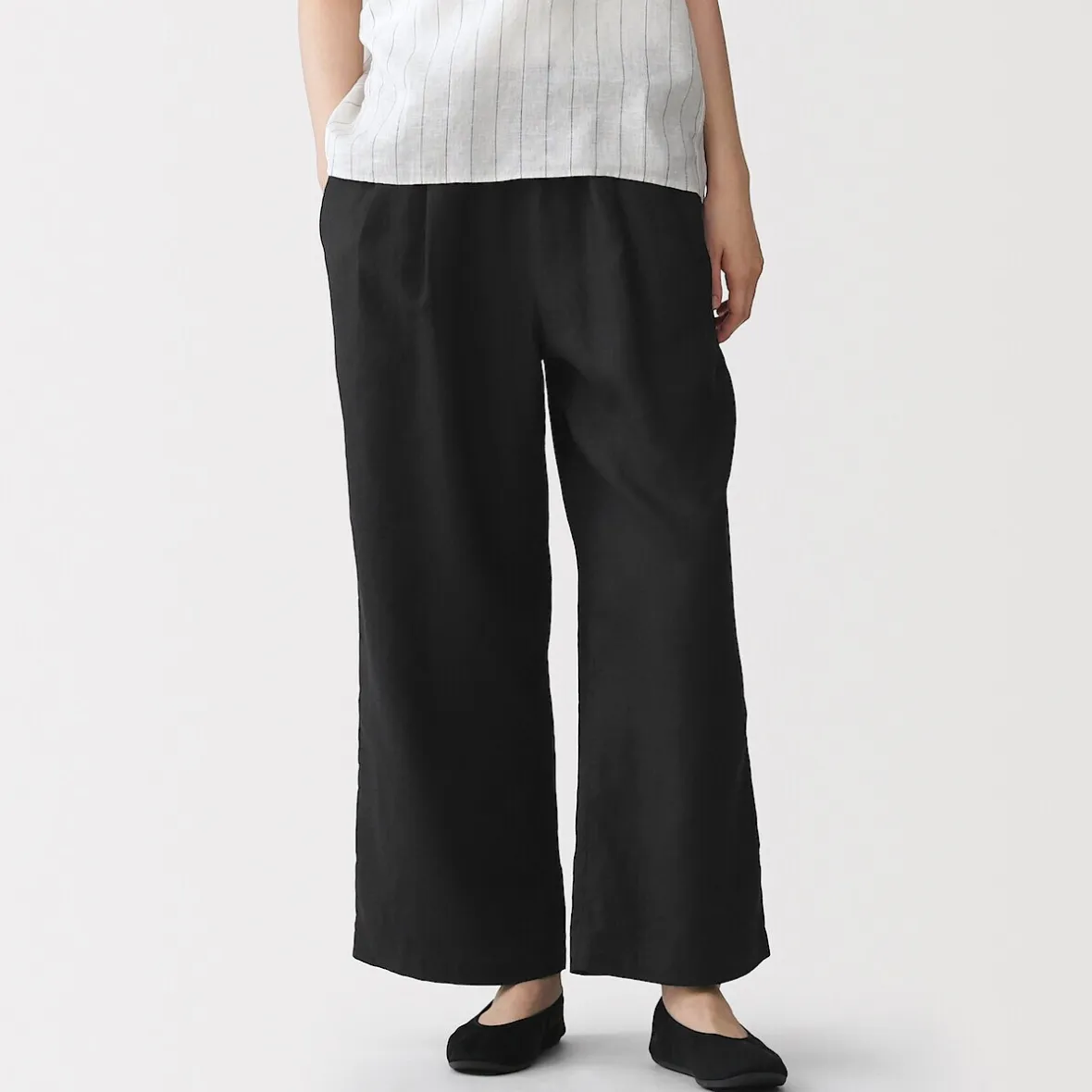Discount Muji Pantalon large en lin lavé pour femme