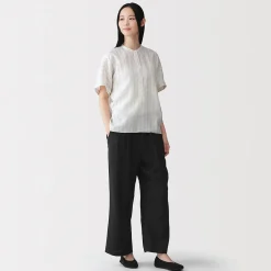 Discount Muji Pantalon large en lin lavé pour femme