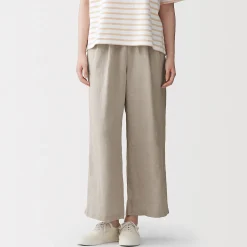 Discount Muji Pantalon large en lin lavé pour femme
