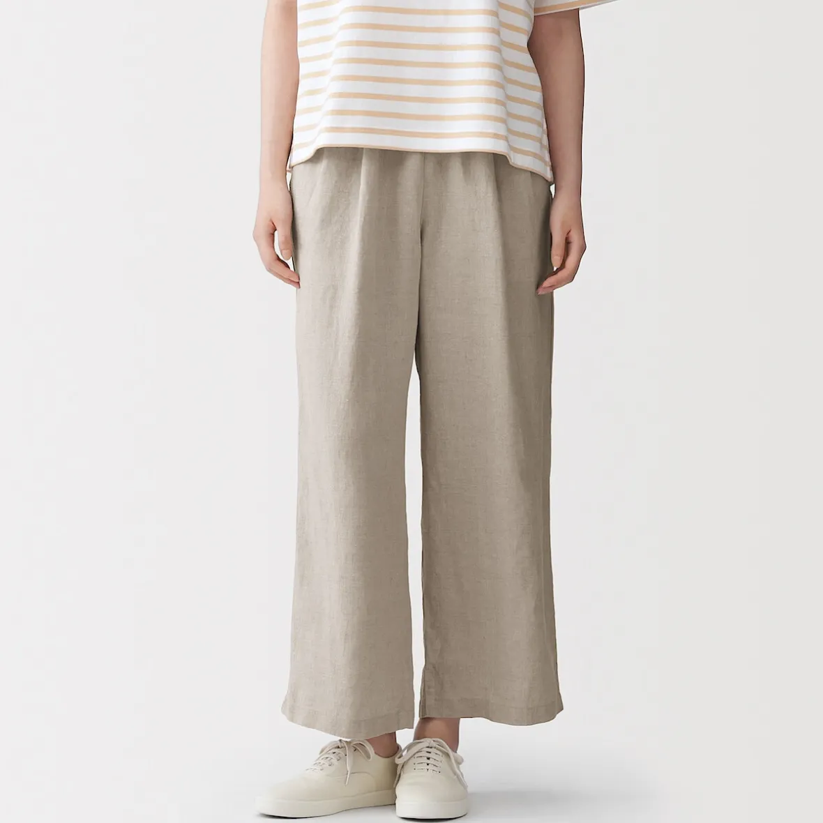 Discount Muji Pantalon large en lin lavé pour femme