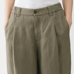 Online Muji Pantalon large plissé en lin et lyocell pour femme