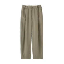 Online Muji Pantalon large plissé en lin et lyocell pour femme