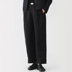 Online Muji Pantalon large plissé en lin et lyocell pour femme