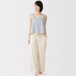 Hot Muji Pantalon long en maille ample pour femme