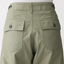 Outlet Muji Pantalon longueur cheville en coton délavé pour femme