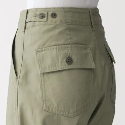 Outlet Muji Pantalon longueur cheville en coton délavé pour femme