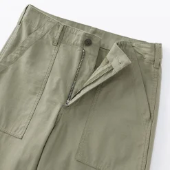 Outlet Muji Pantalon longueur cheville en coton délavé pour femme