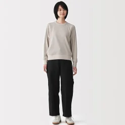 Outlet Muji Pantalon longueur cheville en coton délavé pour femme